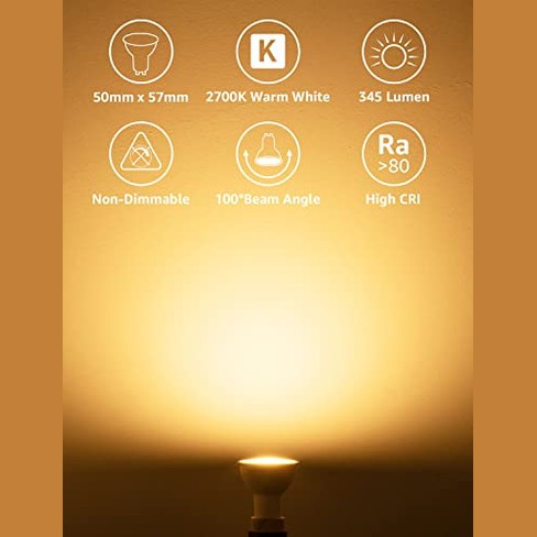Lepro - GU10 LED Bulbs Warm White 4W 345lm 2700K Energy Saving Pack of 5