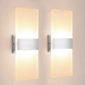 Illuminate your space with Lureshine's Pack of 2 Modern 12W Acrylic LED Wall Lights. Ideal for hallways, living rooms, and bedrooms, featuring warm white 3000K glow. Keywords: LED wall lights, modern lighting, warm white