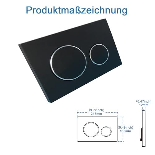 Lychee Light - Flushing Plate with Dual Flush, Fits Geberit Sigma 20, Black & Silver