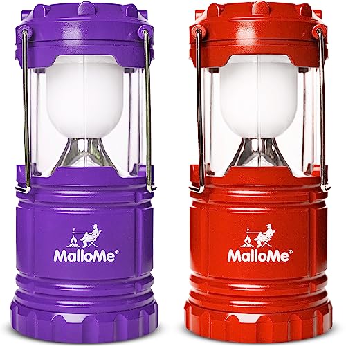 MalloMe - Red And Purple Camping Lanterns, Pack Of 2 Emergency Lights