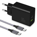 MatauMahi - 30W USB-C Charger With 2M Type C Cable, Quick PD Adapter