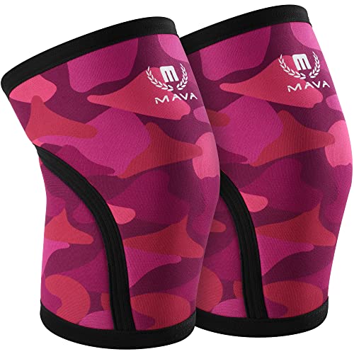 Enhance your performance with Mava Sports 7mm Neoprene Knee Sleeves. Perfect for weightlifting, cross training, and powerlifting. Ideal for both men and women.