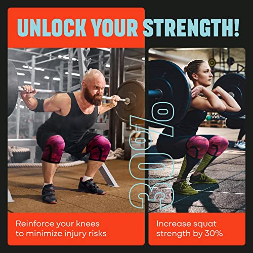 Mava Sports - 7mm Neoprene Knee Sleeves for Weightlifting & Cross Training