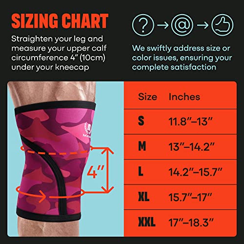 Mava Sports - 7mm Neoprene Knee Sleeves for Weightlifting & Cross Training