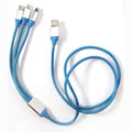 Shop the Md Gold 3 in 1 Fast Multi Charger Cable, featuring nylon braided design and smart charging for Type-C, Micro, and iPhone devices. Perfect for all smartphones!
