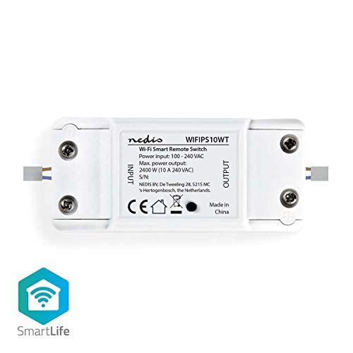 Nedis - WiFi Switch 2500W with In-Line Circuit Breaker, SmartLife & Voice Control