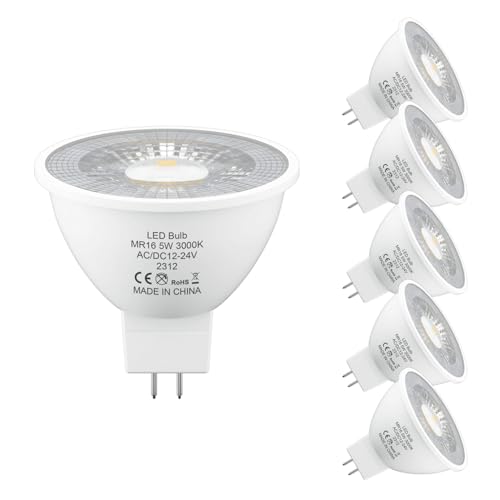 Oraluce - 5W MR16 LED Bulbs, 3000K Warm White, 470Lm, 38° Beam, Pack of 6