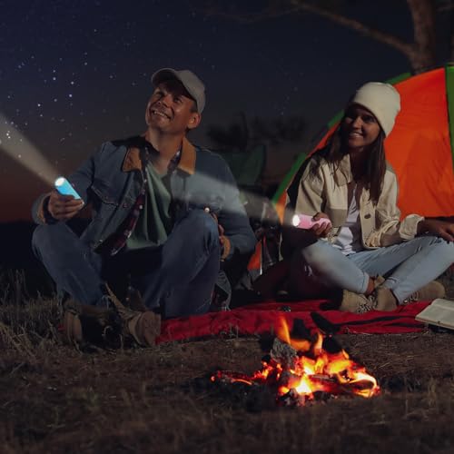 Patikil - Mini Aluminum Glow in Dark Flashlight with 9 LEDs & Strap, Pink