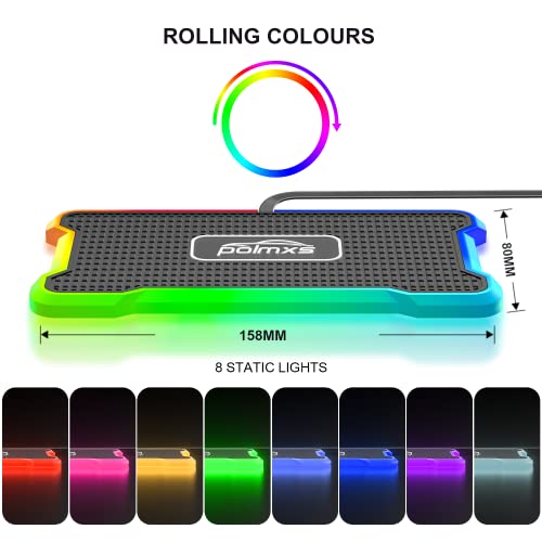 Polmxs - 15W RGB Wireless Car Charger Pad with Non-Slip Design & USB C Charger