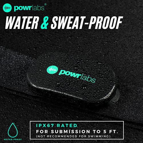 Powr Labs - Bluetooth & ANT+ Heart Rate Monitor Chest Strap, Comfortable Fit, Compatible with Polar, Garmin, Peloton
