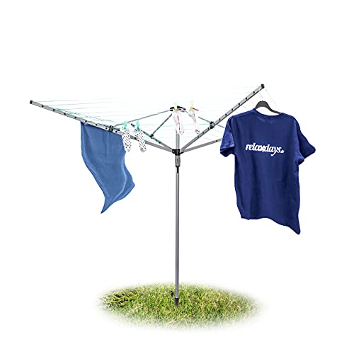 Relaxdays - 49M Extra Durable Clothes Line Rope With Ground Spike