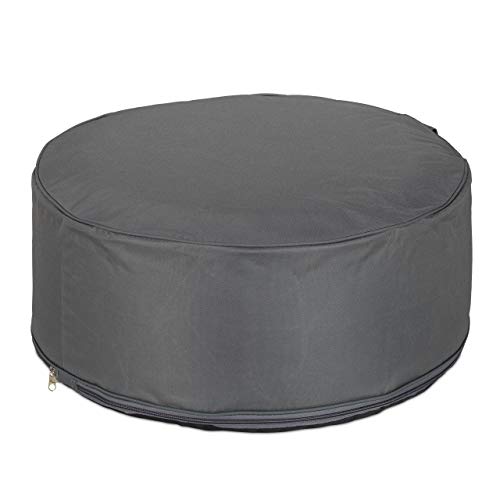 Relaxdays - Inflatable Outdoor Pouf Stool for Camping & Garden, Dark Grey