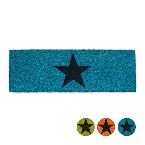 Relaxdays - Stars Coconut Fibre Doormat With Non-Slip Rubber Underside
