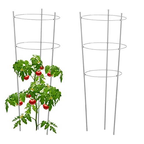 Relaxdays - Trellis Set Of 2, Metal And Plastic, 76 Cm High, Grey
