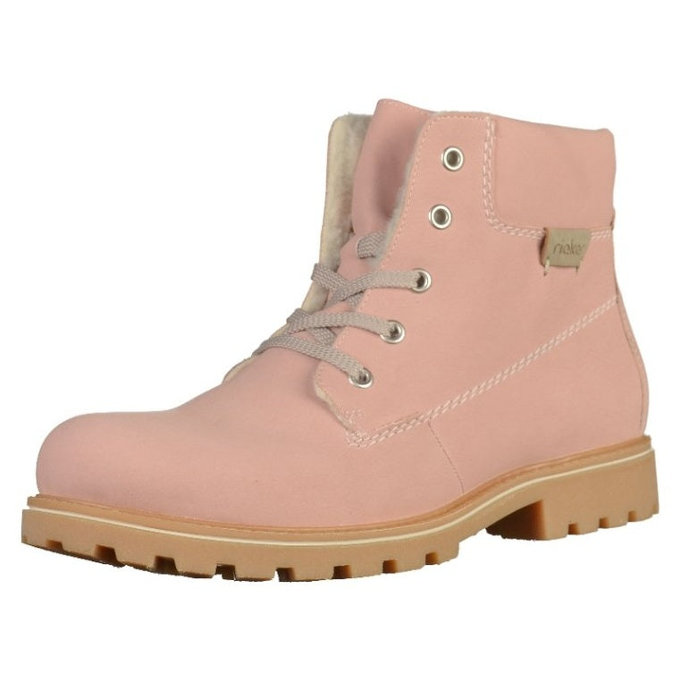 Rieker Lace-up Ankle Boots - Rose Eu 37