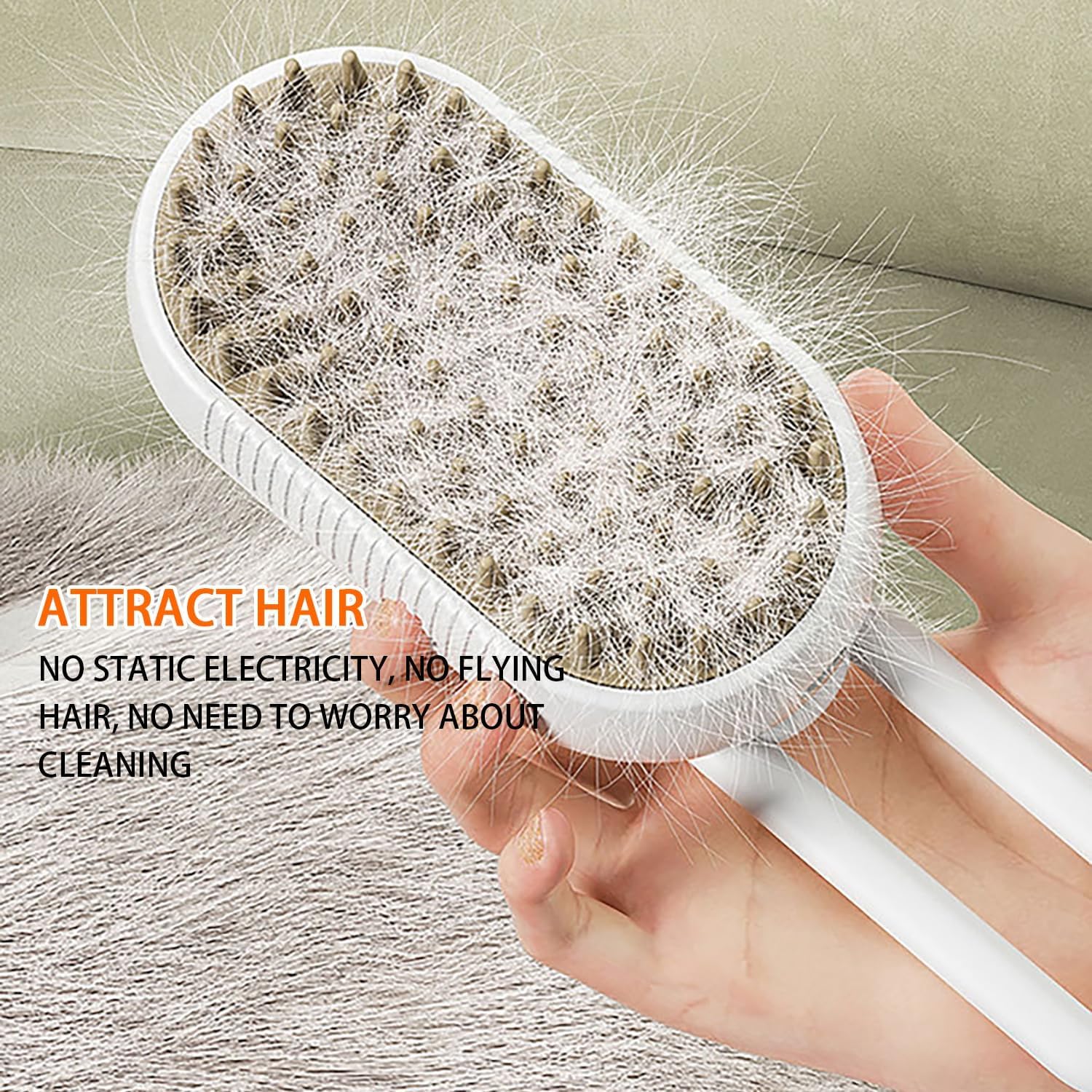 Rjdj - 3-in-1 Spritz Defur Comb for Cats & Dogs, Adjustable Water Brush