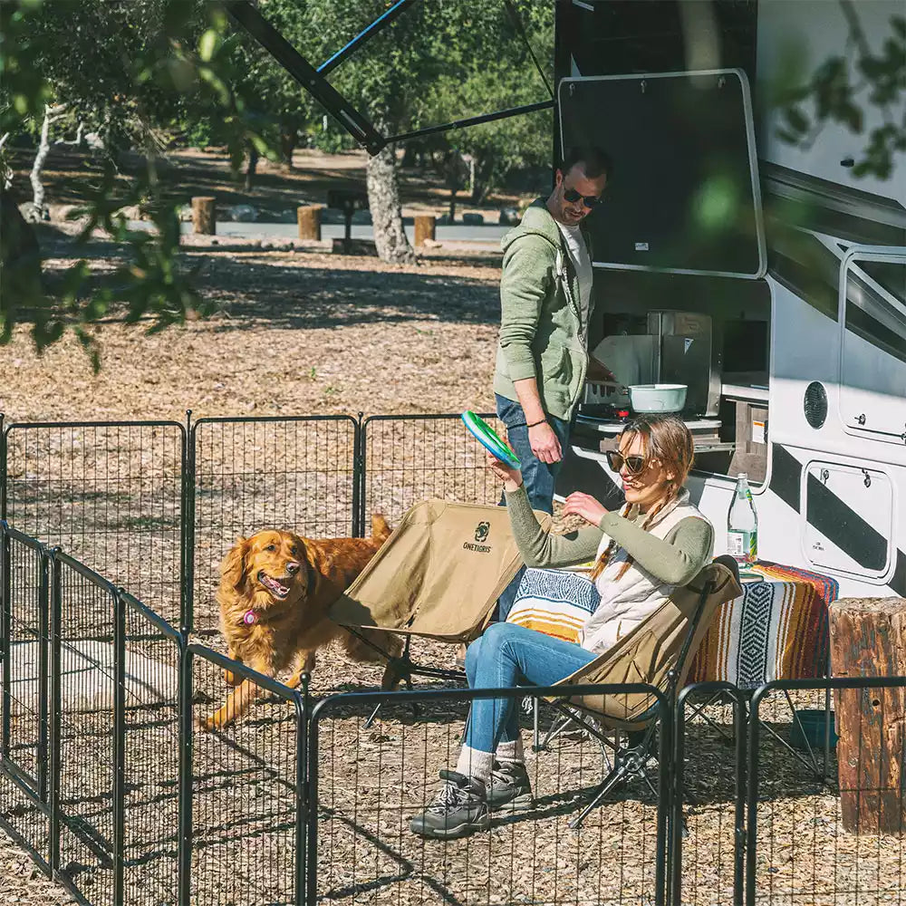 FXW Rollick Dog Playpen with sturdy metal construction and automatic gravity-actioned door lock