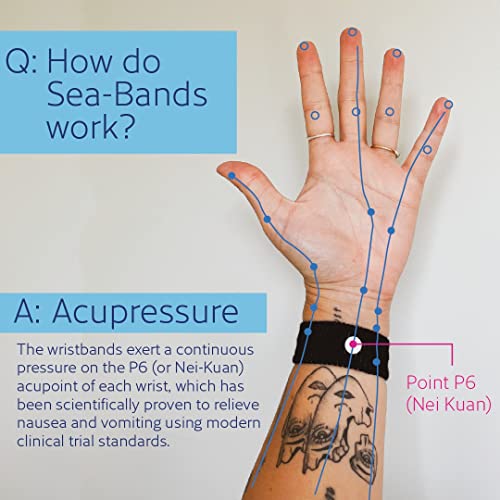 Sea-Band - Anti-Nausea Acupressure Wristbands for Motion & Morning Sickness, Gray
