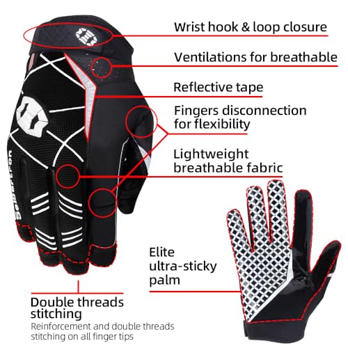 Seibertron - Pro 3.0 Elite Ultra-Stick Football Gloves for Youth & Adults