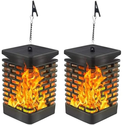 SolarGlow - Waterproof Solar Lantern Lights Outdoor, 2 Pack Yellow