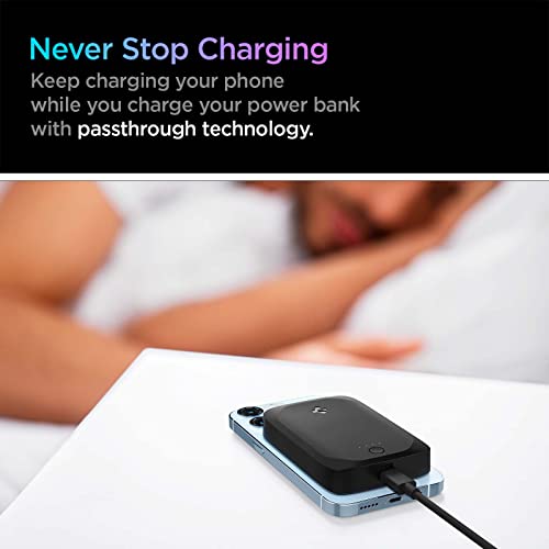 Spigen - 5000mAh Magnetic Battery Pack for iPhone 15/14/13/12, USB-C Included