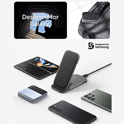 Spigen - ArcField PF2201 15W Wireless Charger, Durable Leather Design, Optimal Comfort