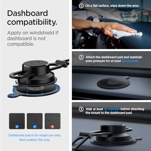 Spigen - MagSafe Car Mount Charger with Heat Dissipation & Noise Prevention for iPhone 15
