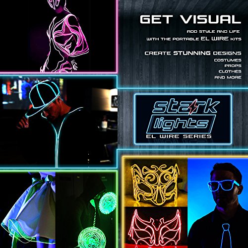 Stark - 5m Blue Neon LED EL Wire, 3.2mm Thick, USB Powered for DIY Projects