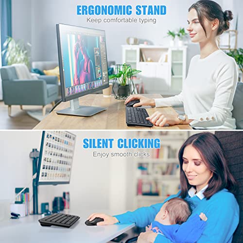TedGem - Wireless Ergonomic Keyboard & Mouse Set, 2.4G, 105 Keys for PC & Mac