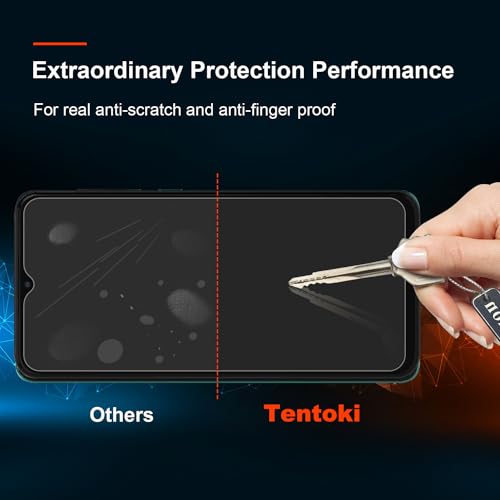 Tentoki - Pack of 2 Tempered Glass Screen Protectors for Samsung Galaxy A14 5G/4G - Bubble-Free, 9H Hardness, Anti-Scratch, Ultra Transparent