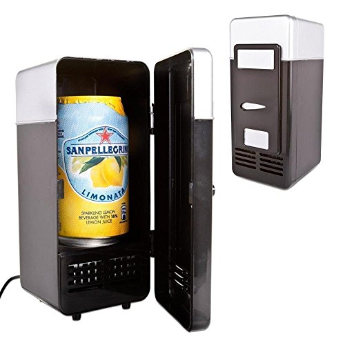 ThreeH - Mini Red USB Fridge Cooler for Laptop PC Beverage Cans