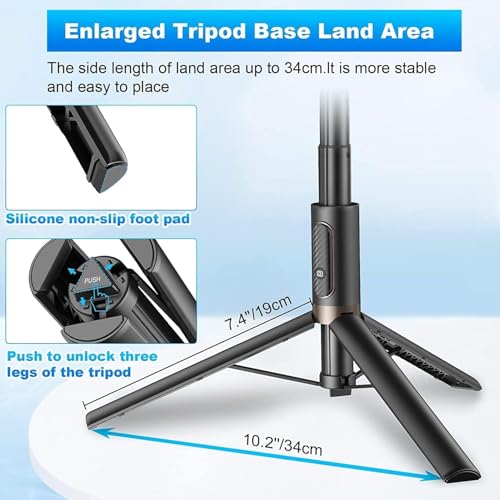 Toneof - 152CM Selfie Stick Tripod, Portable, Lightweight, All-in-One Design