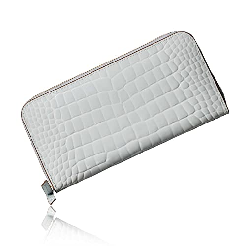 Tuscania - Elegant Long Leather Wallet in Light Blue, Vertical Card Case, Gift Box