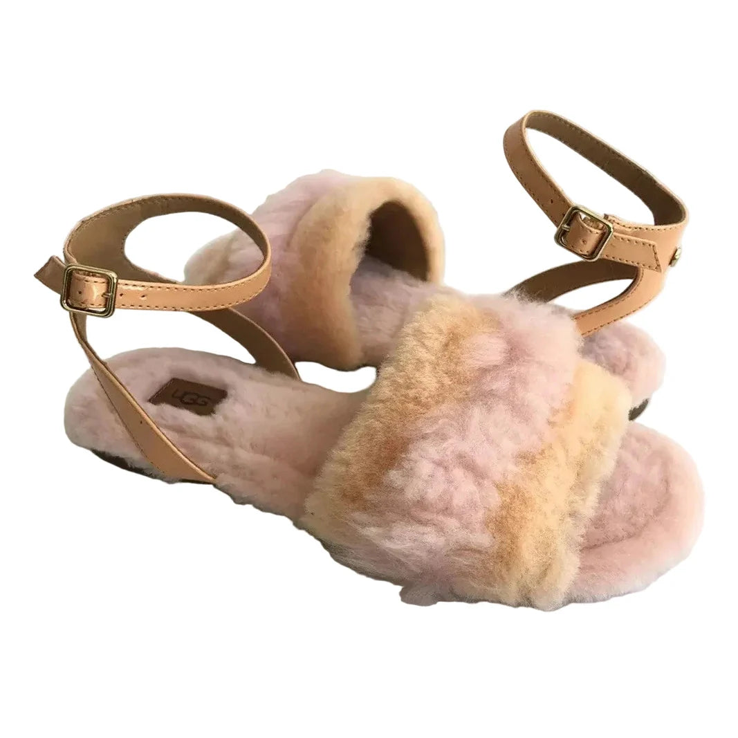 Ugg Fluff Fest Sunkissed Shearling Strap Sandals Eu 40