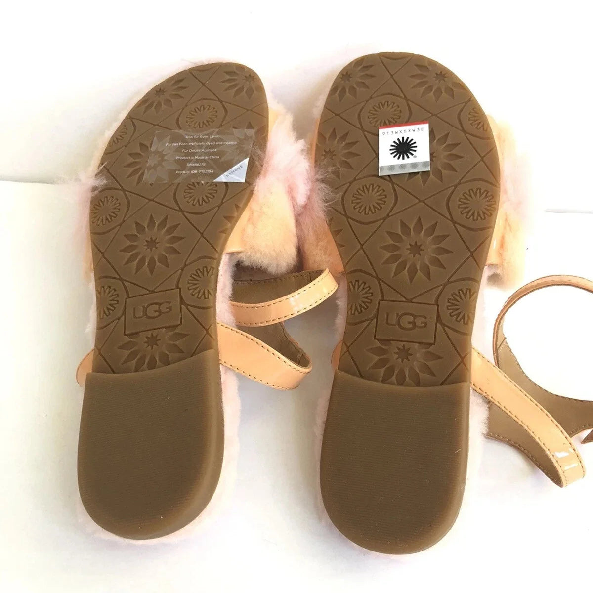 Ugg Fluff Fest Sunkissed Shearling Strap Sandals Eu 40