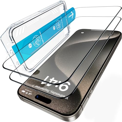 UniqueMe - iPhone 15 Pro Max Tempered Glass Anti-Glare Screen Protector Pack of 2