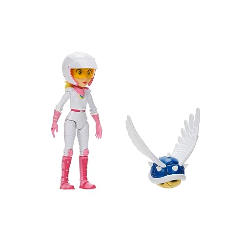 Unknown - Super Mario Bros Movie Peach Action Figure, 5", Motorcycle Gear with Blue Shell