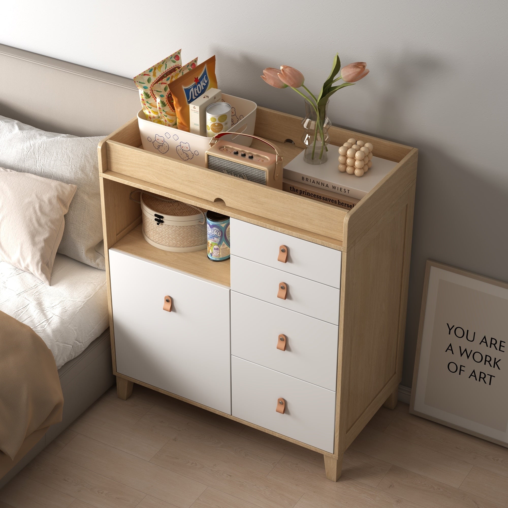 Kerrogee White Nursery Changing Station with Storage