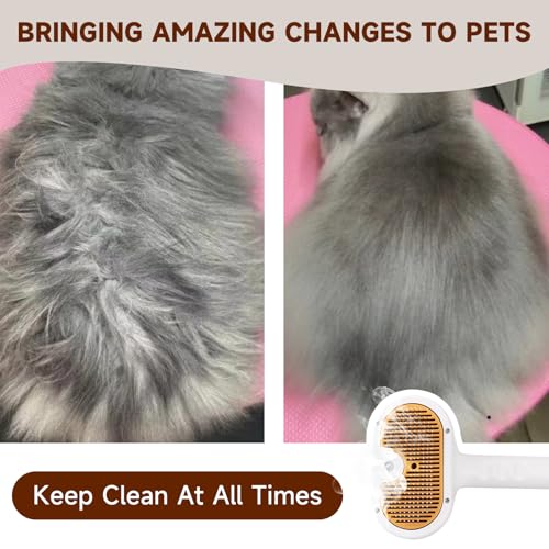 Vvwvvw - 3-in-1 Pet Steam Brush for Dogs & Cats, Shedding & Grooming Comb