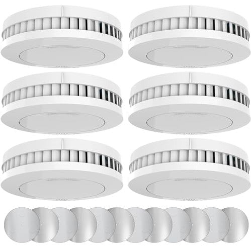 Xindum Smoke Detector with Magnetic Mount, Pack of 6, CE Tested