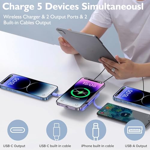 Yiisonger - Magnetic 10000 mAh Wireless Power Bank with Quick Charge & LED Display
