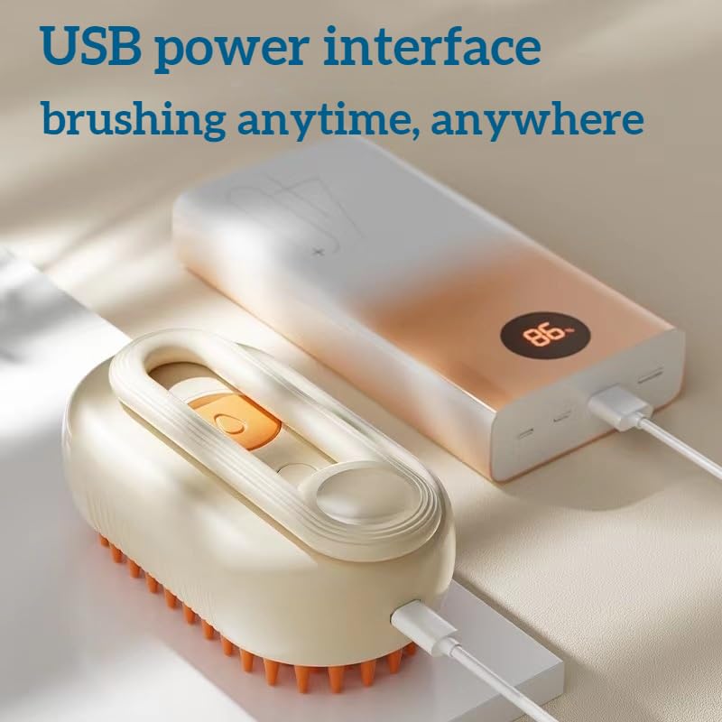 Yongyoung - Pet Spray Massage Brush with Soft Head, USB Charging, Rotating Handle