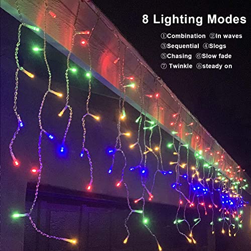 Yunsova - 33FT 400 LED Icicle Lights with Remote, 8 Modes, Waterproof