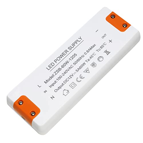 Shop the Zakvop 12V LED Driver, a 60W transformer for G4 GU5.3 MR11 MR16 LED lights. Compact design, reliable power supply for all your lighting needs.