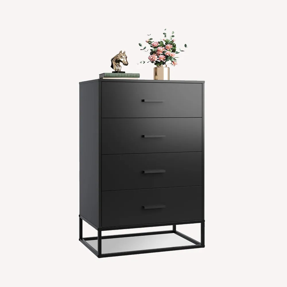 WLIVE 4-Drawer Minimalist Modern Wood Storage Chest