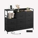 WLIVE Minimalist Three-column 8-Drawer Fabric Dresser