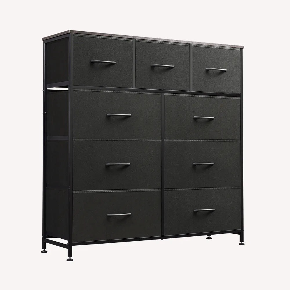 WLIVE Minimalist Tall 9-Drawer Fabric Dresser