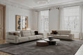 Saloni Morocco L-shaped modular fabric sectional sofa with cushioned seating