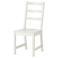 White IKEA NORDVIKEN ladder-back chair with high back and carved seat