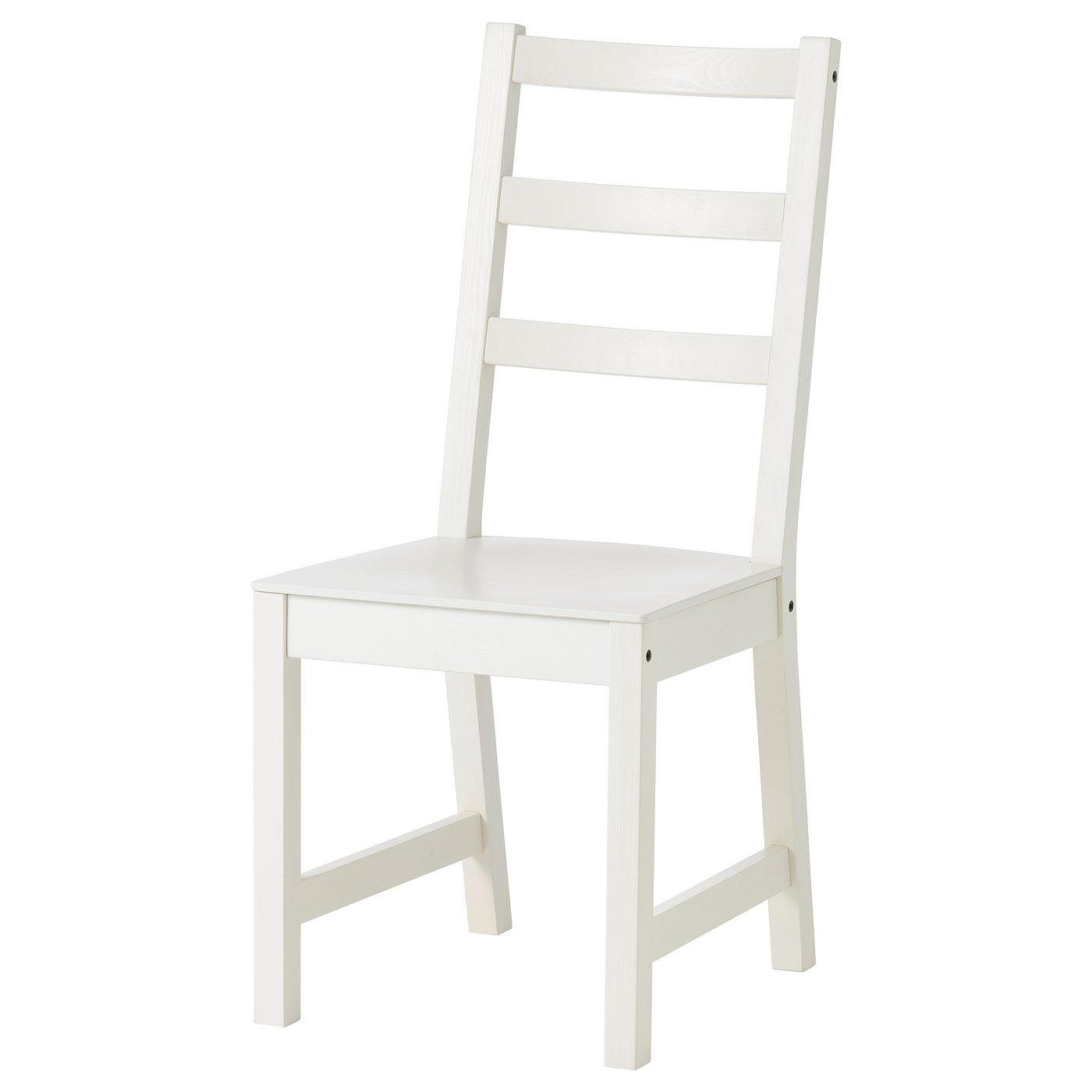 White IKEA NORDVIKEN ladder-back chair with high back and carved seat